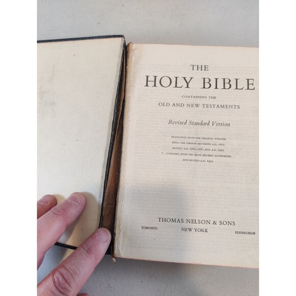Holy Bible Revised Standard Version RSV Nelson 1952 Faux Leather Black - Picture 8 of 16